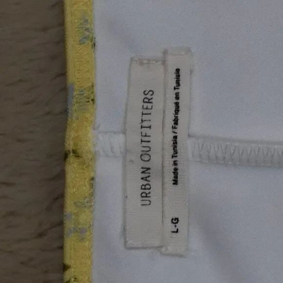 Urban Outfitters Yellow Floral Strappy Sundress Size Large Cottagecore Mini - Picture 16 of 16